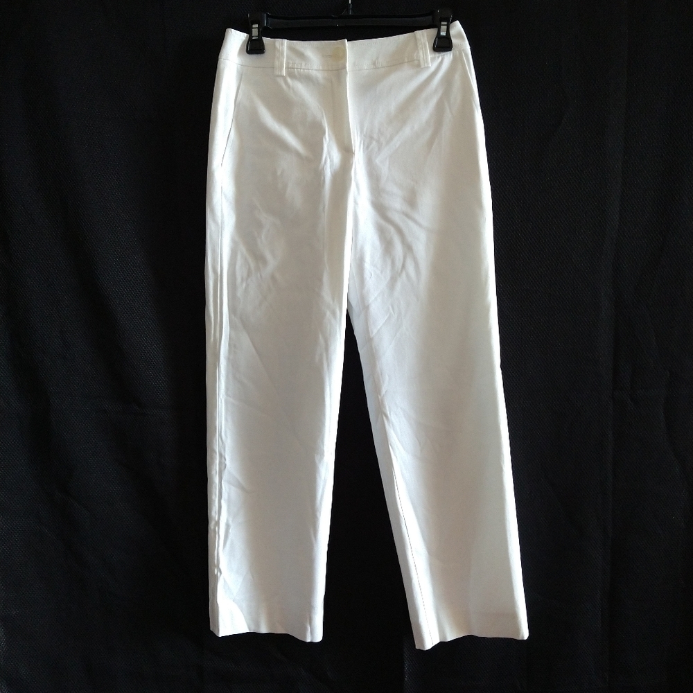 Talbots ivory stretch straight leg pants size 2